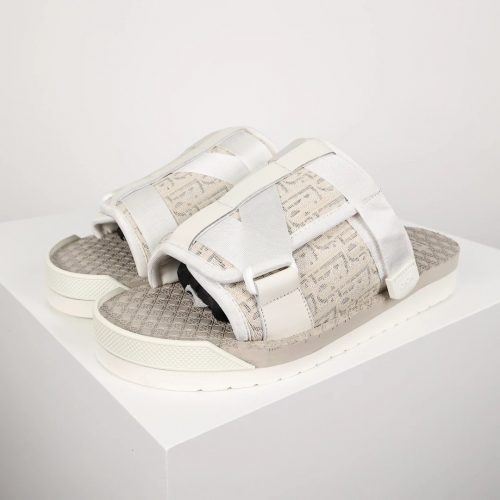 Dior Alpha Canvas Sandals Beige and White