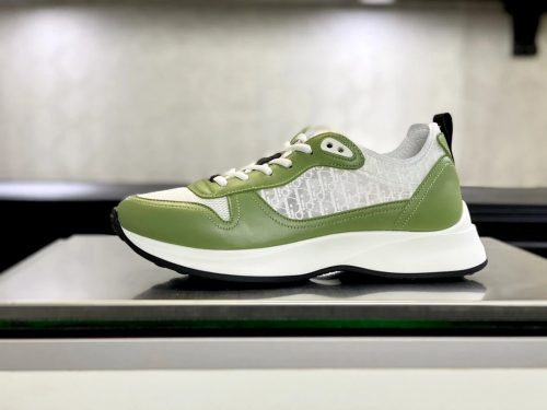 Dior B30 Chunky Sneakers Leather and Mesh Green and White