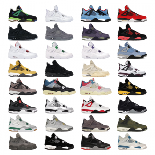 Jordan 4 Retro Iconic Basketball Sneakers Multicolor