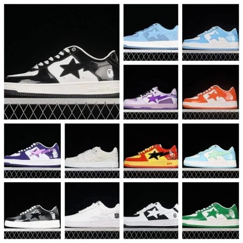 A Bathing Ape BAPE Bapesta Low Top Sneakers Multicolor