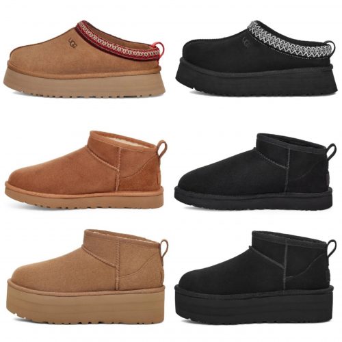 UGG Tasman and Ultra Mini Platform Suede Slippers and Boots Brown and Black