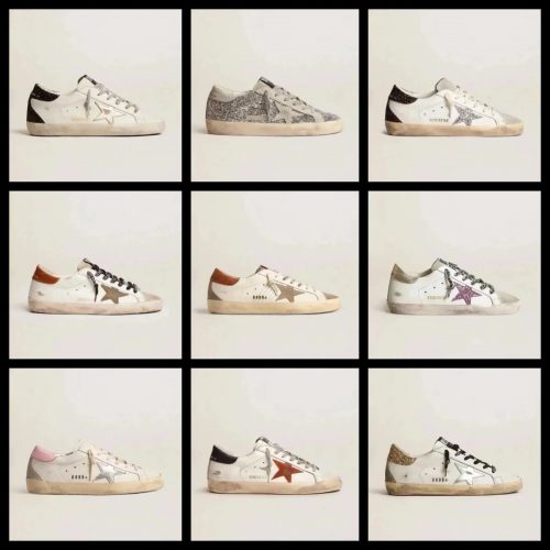 Golden Goose GGDB Super-Star Distressed Sneakers White and Multicolor