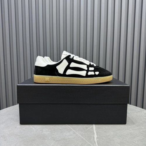 Amiri MA-Court Skeleton Suede Sneakers Black and White