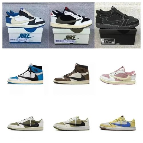 Nike Air Jordan 1 Travis Scott Collection Retro Sneakers Multicolor