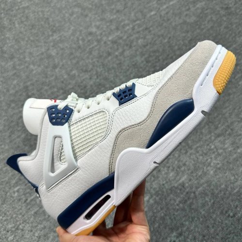 Jordan Air Jordan 4 Retro Industrial Blue High Top Sneakers White and Blue