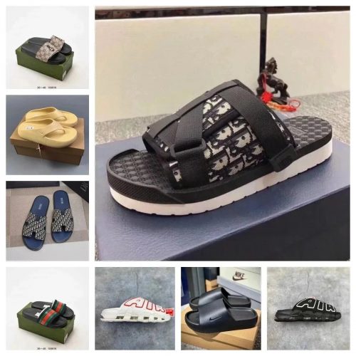 Dior Alpha Canvas Sandals Casual Slides Black and White