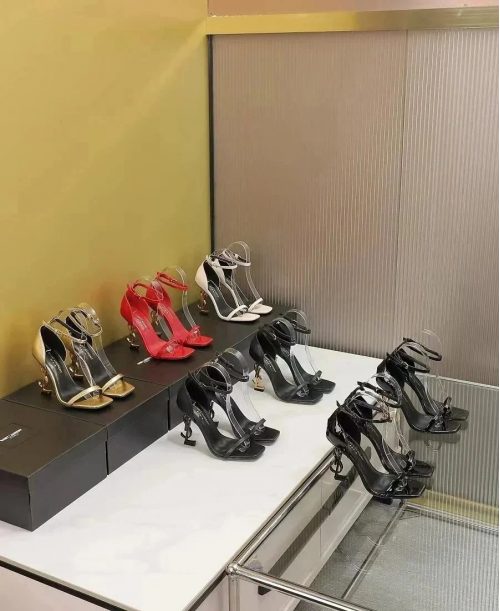 Saint Laurent YSL Opyum Elegant Patent Leather High Heels Multicolor