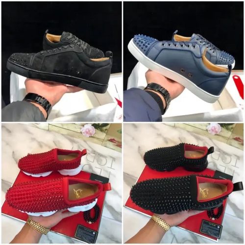 Christian Louboutin Louis Junior Spikes Studded Sneakers Multicolor