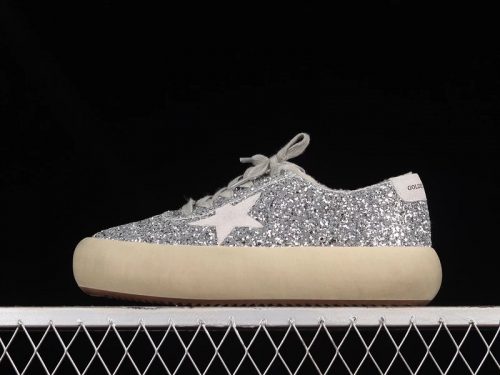 Golden Goose Ball Star Chunky Platform Sneakers Silver
