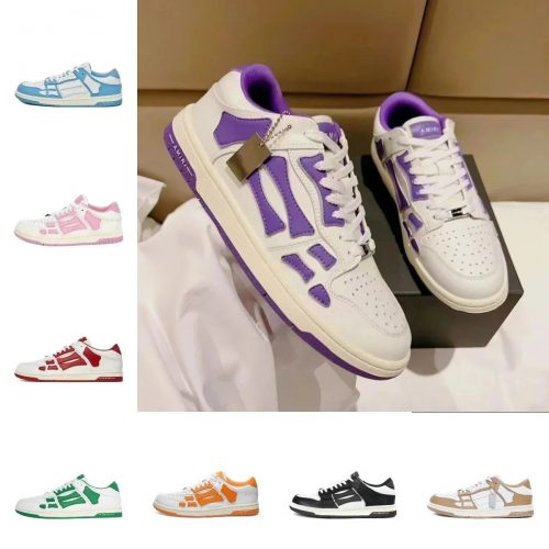 Amiri Skeltop Low Chunky Sneakers White and Purple