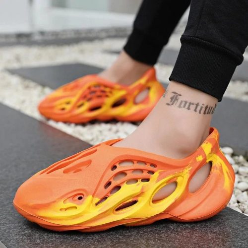 Adidas Yeezy Foam Runner Chunky Sneakers Orange and Yellow