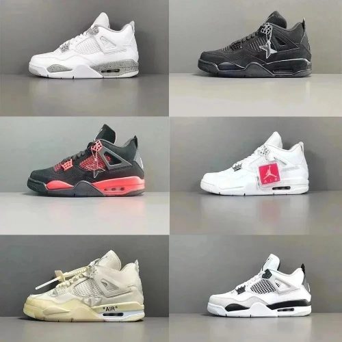 Jordan 4 Retro Iconic Basketball Sneakers Multicolor
