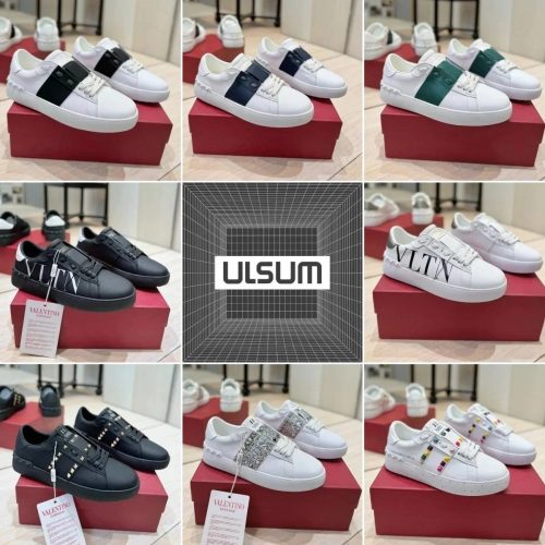 Valentino Open Leather Sneakers White and Black