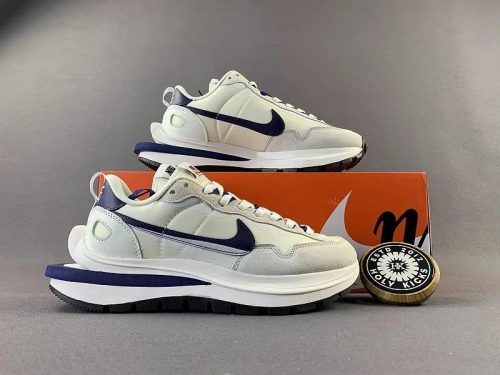 Nike Vaporwaffle Chunky Sneakers White and Navy