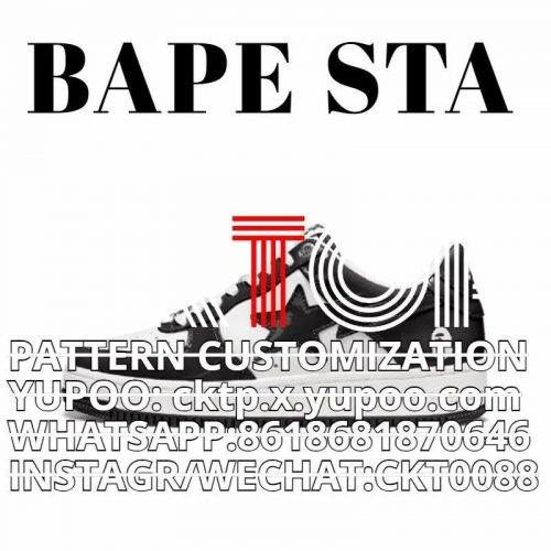 A Bathing Ape BAPE BAPE STA Low Top Sneakers Black and White