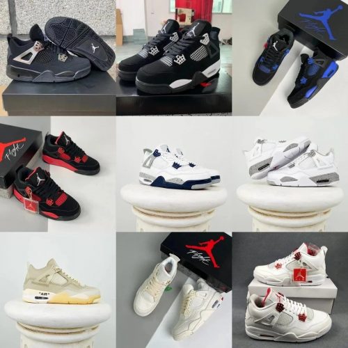 Jordan 4 Retro Iconic Basketball Sneakers Multicolor