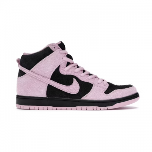 Nike Dunk High Premium Pink Suede High Top Sneakers Black and Pink