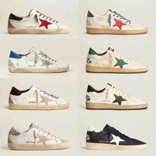 Golden Goose GGDB Super-Star and Ball Star Distressed Sneakers Multicolor
