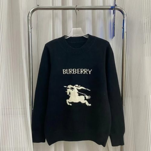 Burberry Equestrian Knight Design Knit Sweater Black