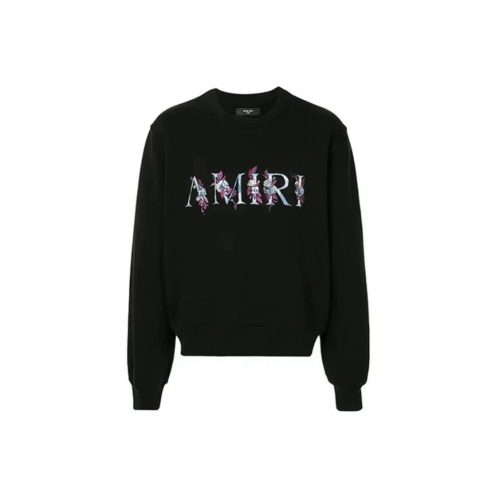 Amiri Floral Logo Graphic Sweatshirt Black