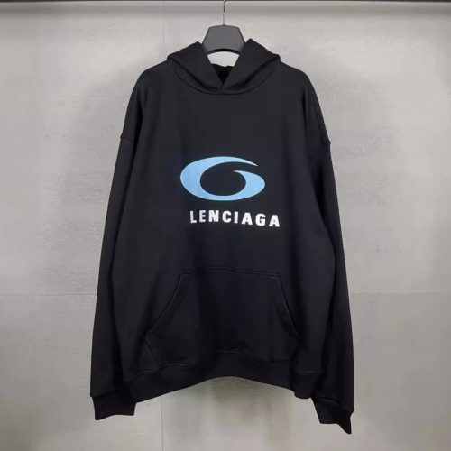 Balenciaga Oval BB Oversized Hoodie Black