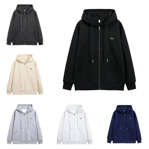 Lacoste Zip-Up Hoodie Casual Cotton Sweatshirt Multicolor