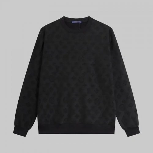Louis Vuitton LV Monogram Jacquard Crewneck Sweater Black