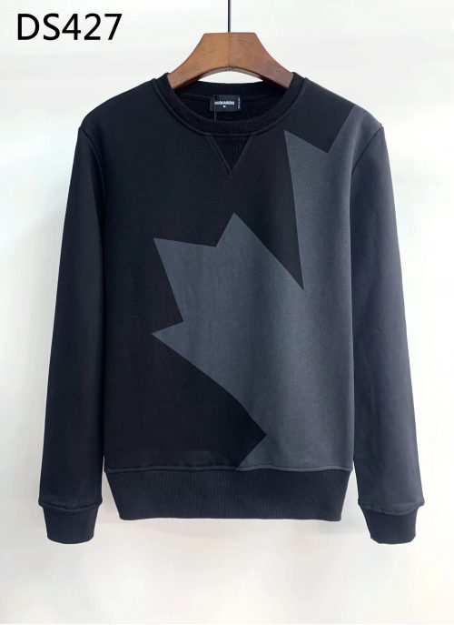 Dsquared2 D2 Maple Leaf Print Cotton Sweatshirt Black
