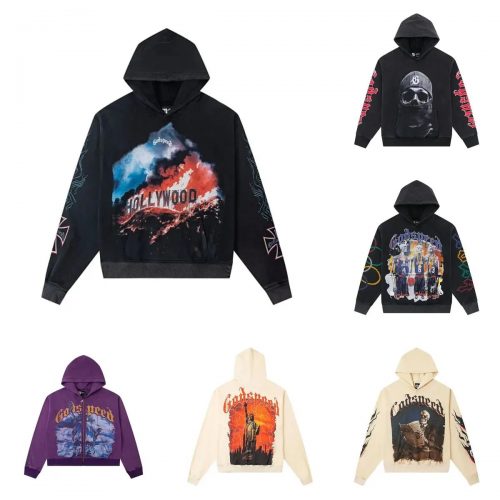 Godspeed Graphic Print Streetwear Hoodie Multicolor