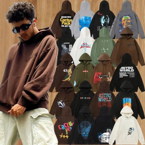 Cactus Jack Graphic Print Oversized Hoodie Multicolor