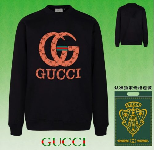 Gucci Interlocking G Print Graphic Cotton Sweatshirt Black