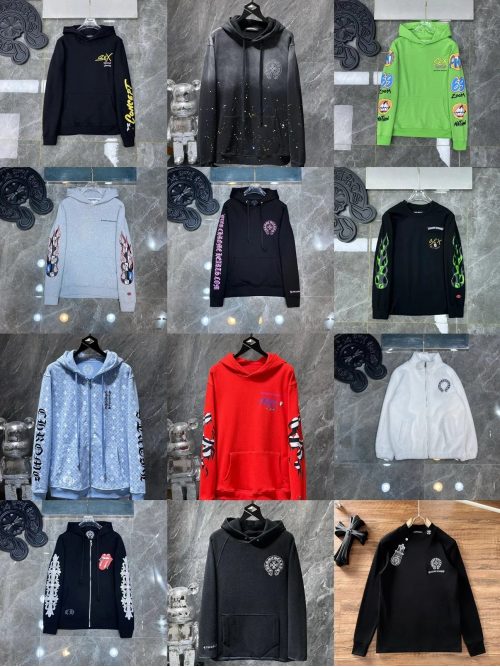 Chrome Hearts Graphic Print Streetwear Hoodie and Sweatshirt Collection Multicolor