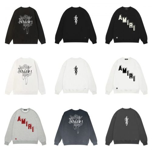 Amiri Graphic Print Cotton Crewneck Sweatshirt Multicolor