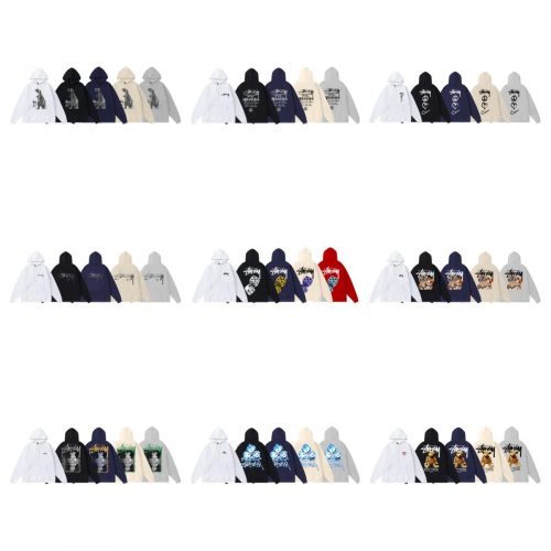 Stussy Graphic Print Streetwear Hoodie Multicolor