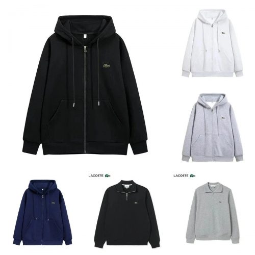 Lacoste Zip-Up Hoodie and Quarter-Zip Sweatshirt Casual Pullover Multicolor
