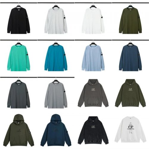 C.P. Company CP Lens Detail Cotton Long Sleeve T-Shirt and Hoodie Multicolor