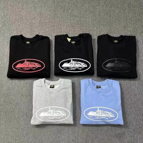 Palace Boat Graphic Crewneck Sweatshirt Casual Cotton Pullover Black