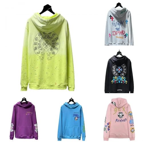 Chrome Hearts Graphic Print Streetwear Hoodie Multicolor