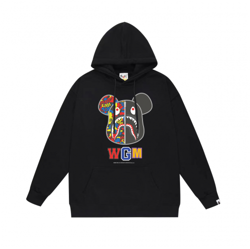 A Bathing Ape BAPE Medicom Toy Shark Graphic Streetwear Hoodie Black