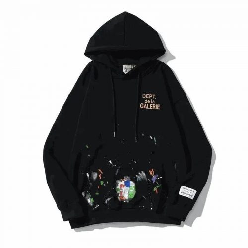 Gallery Dept. Paint Splatter Streetwear Hoodie Black