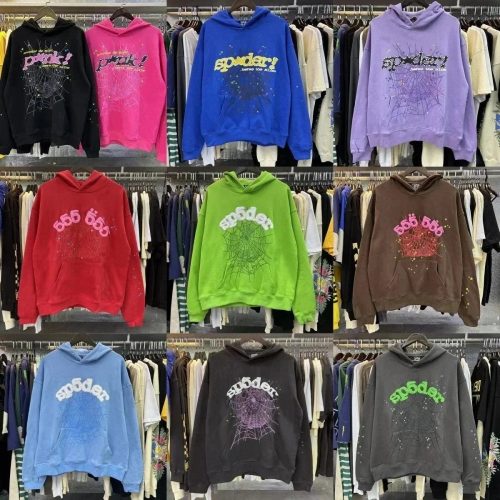 Sp5der Sp5der Web Graphic Hoodie Streetwear Pullover Multicolor