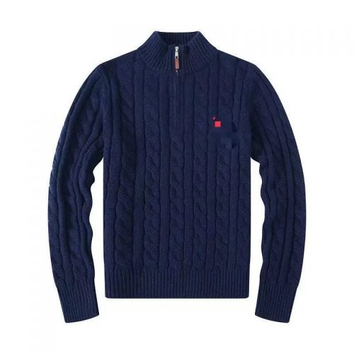 Ralph Lauren Cable Knit Half Zip Sweater Navy Casual Sweater