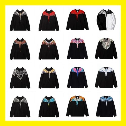 Marcelo Burlon Wings Print Graphic Streetwear Hoodie and Sweatshirt Multicolor