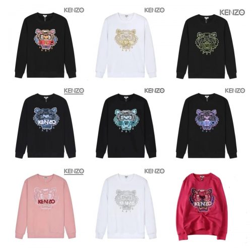 Kenzo Tiger Embroidery Graphic Cotton Sweatshirt Multicolor