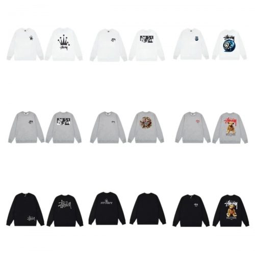 Stussy Graphic Print Streetwear Crewneck Sweatshirt Multicolor