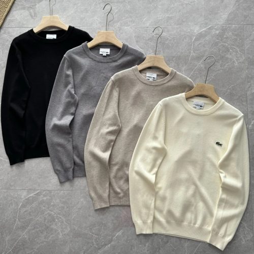Lacoste Crewneck Knit Cotton Sweater Multicolor