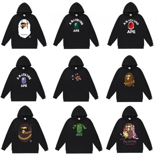 A Bathing Ape BAPE Graphic Print Streetwear Hoodie Black