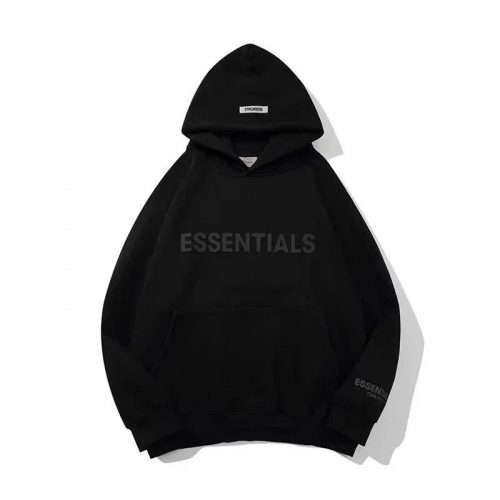 Fear of God Essentials Graphic Pullover Hoodie Streetwear Sweatshirt Black