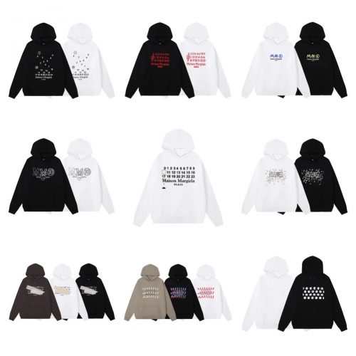 Maison Margiela Numbers Graphic Cotton Hoodie Multicolor