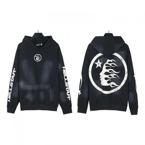 Hellstar Flame Face Oversized Hoodie Black